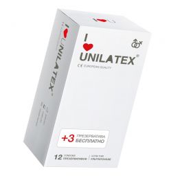 ПРЕЗЕРВАТИВЫ UNILATEX ULTRA THIN ультратонкие, 12 шт., арт. 3015